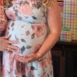 Floral + Seafoam Green Maternity Dresses